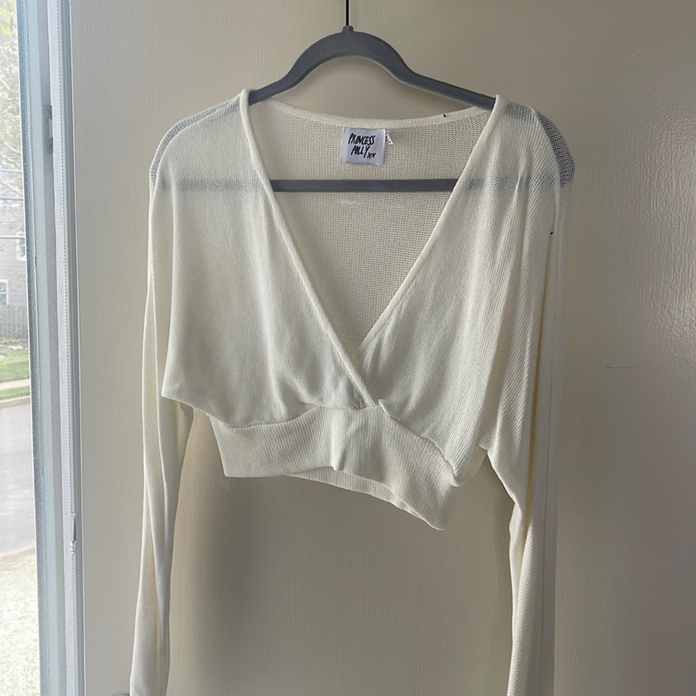 White/cream princess Polly light low cut sweater!